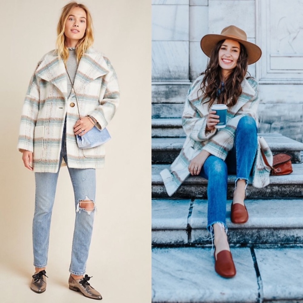 Anthropologie Elsa Plaid Coat NWT size medium